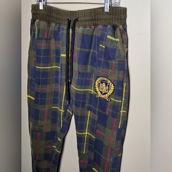 Vintage Born To Fly Plaid Lounge Preppcore Drawstring Jogger, Large - Picture 2 of 5